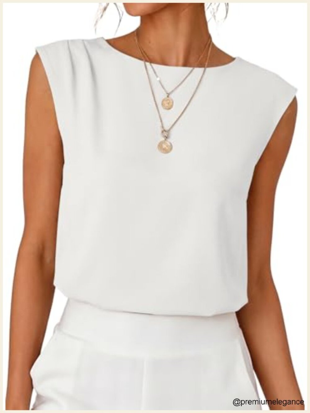Pleated Sleeveless Blouse Business Casual Tank Top